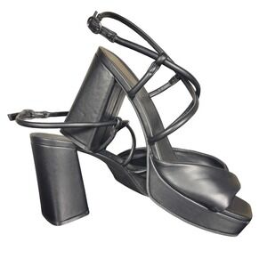 Marc Fisher Y2K "Glady" Black block Platform Sandals Heels "